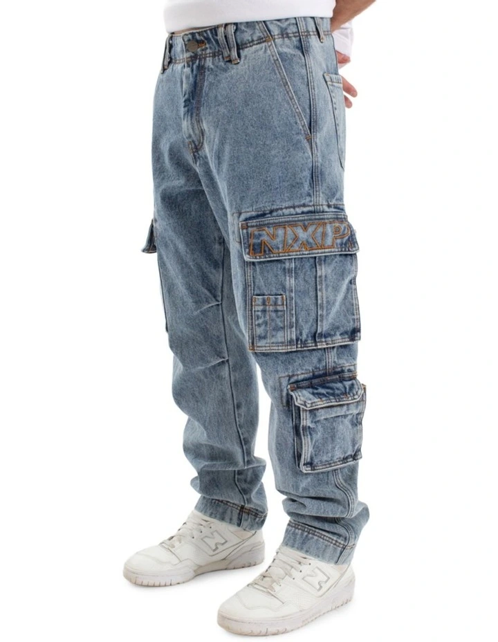 Colby Denim Cargo Pant in Blue image 3