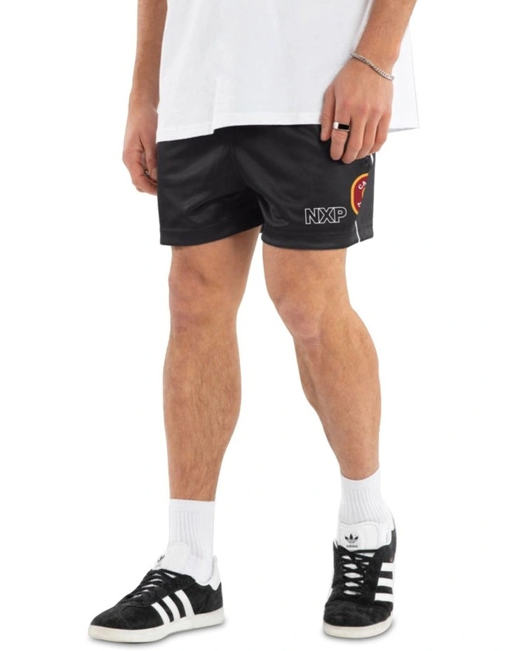Global Football Shorts in Black image 3