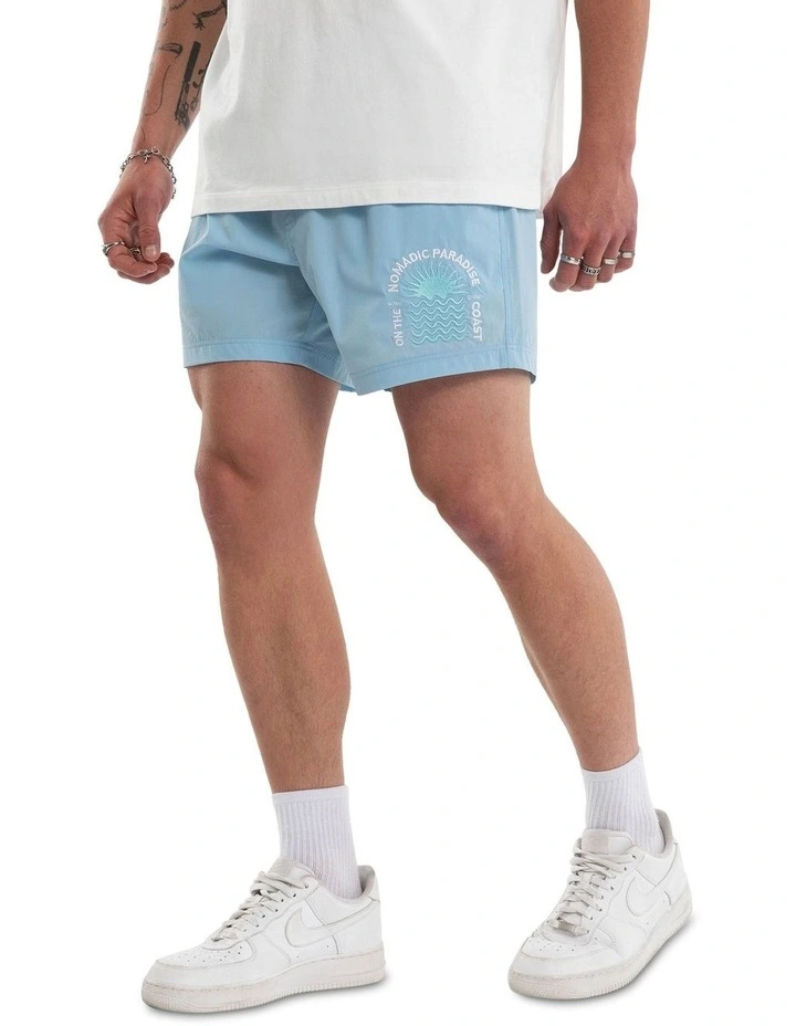 Coral Swim Short 6 Inch in Blue image 4