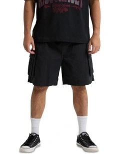 Mosh Baggy Cargo Short in Black
