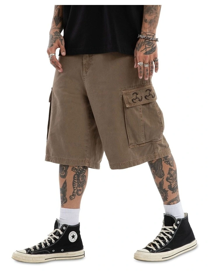 Shuriken K7 Baggy Cargo Short in Brown image 4