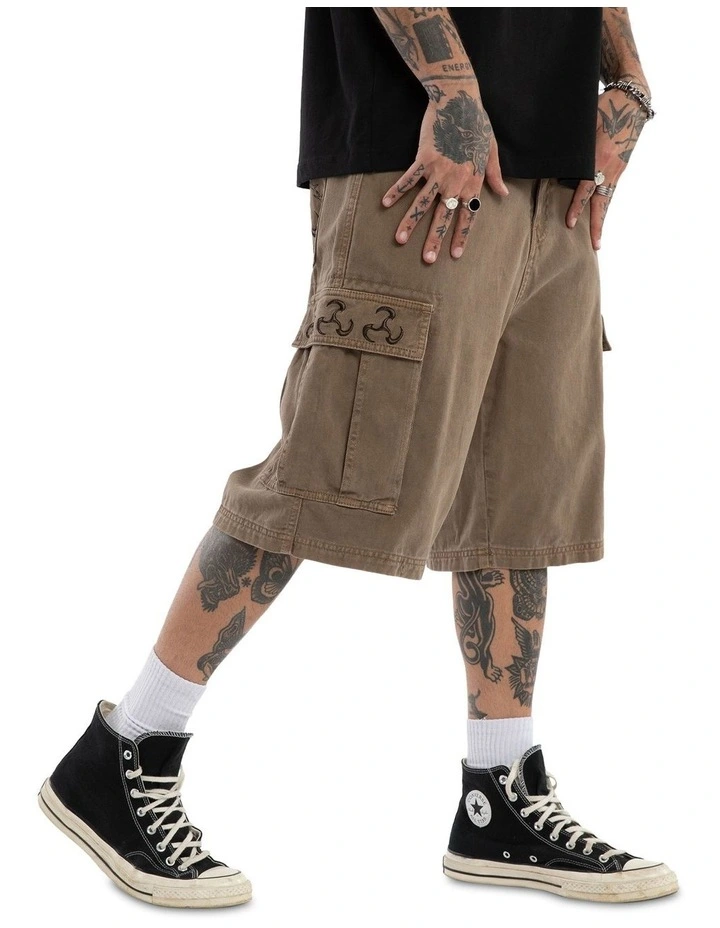 Shuriken K7 Baggy Cargo Short in Brown image 5