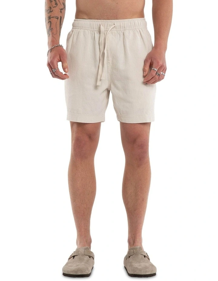Coastal Linen Short in Cream image 1