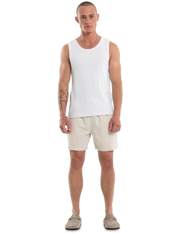 Coastal Linen Short in Cream image 3