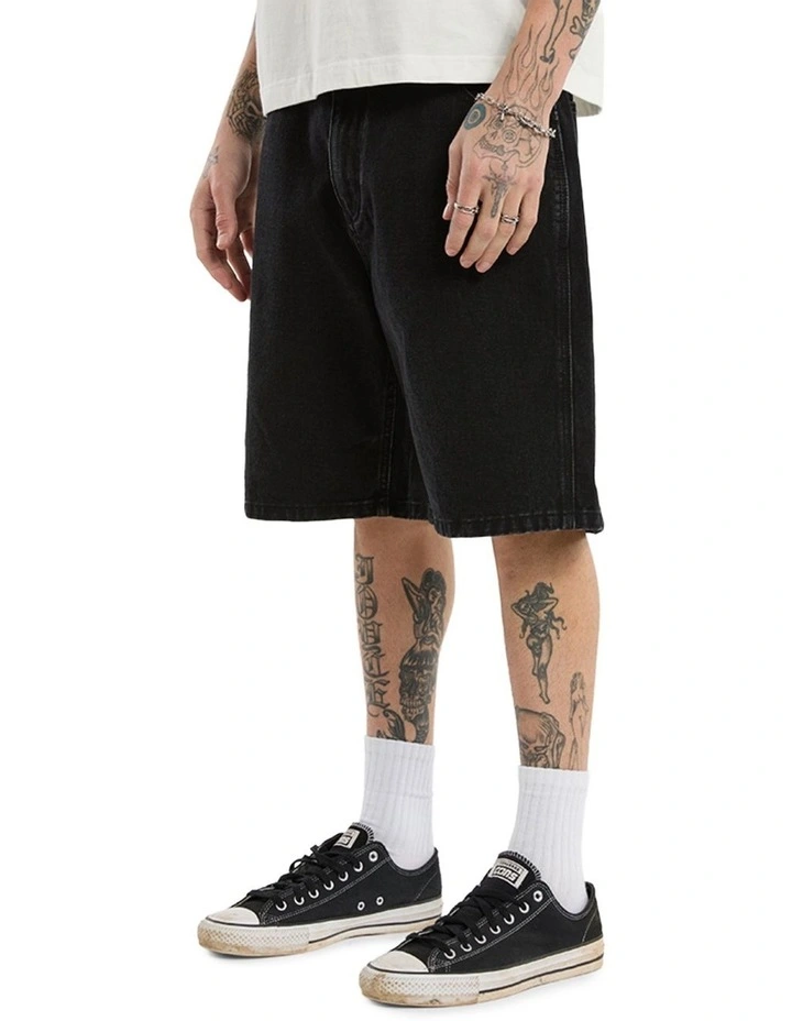 K6 Denim Jort in Black image 3