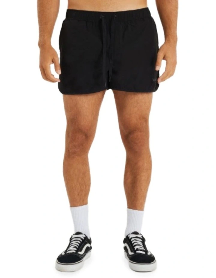 Darkness Elastic Waist Shorts in Black image 1