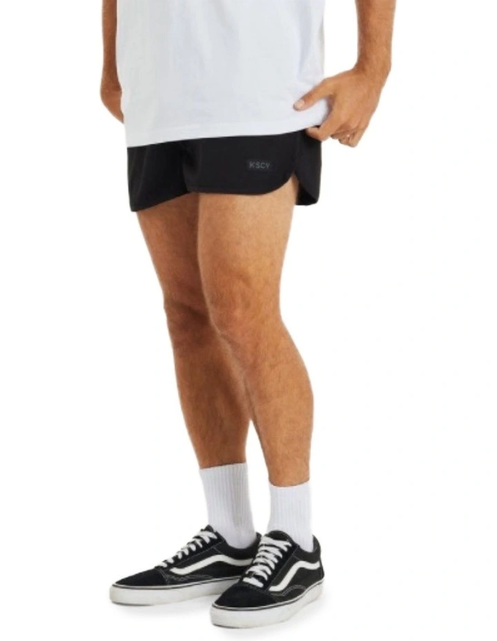 Darkness Elastic Waist Shorts in Black image 3