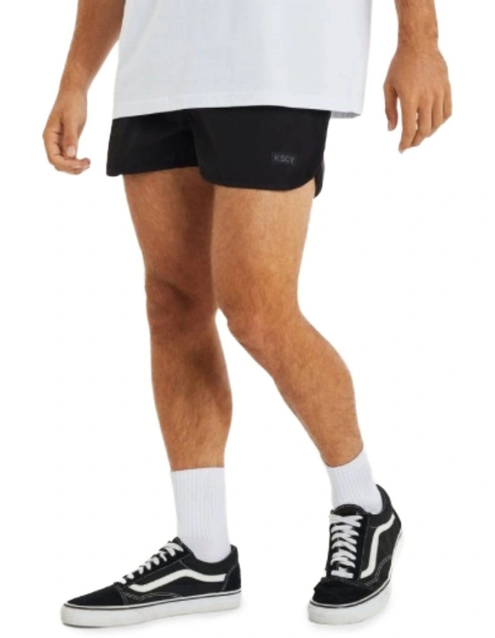 Darkness Elastic Waist Shorts in Black image 5