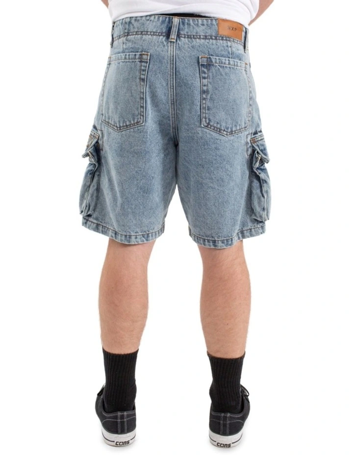 Colby Denim Cargo Shorts in Blue image 2