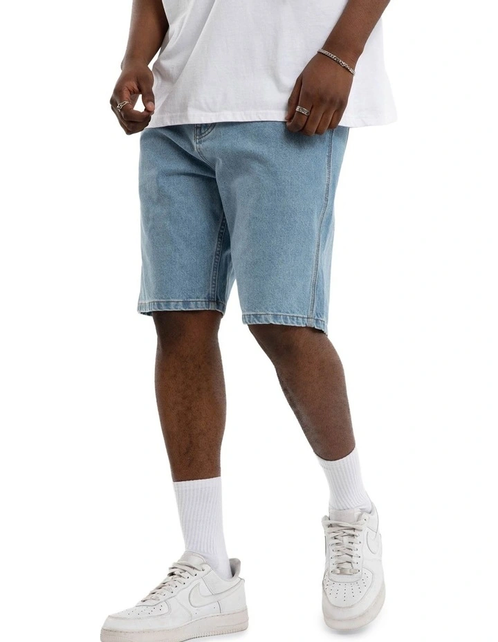 Dillon Denim Jort Shorts in Mid Blue image 3