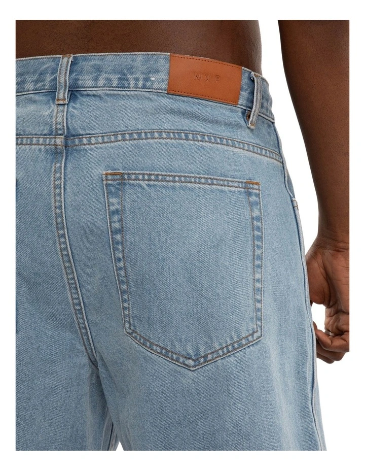 Dillon Denim Jort Shorts in Mid Blue image 6
