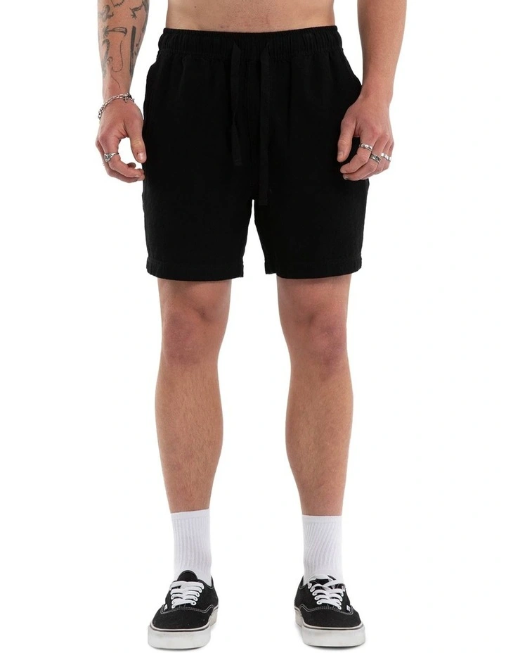 Coastal Linen Shorts in Black image 1
