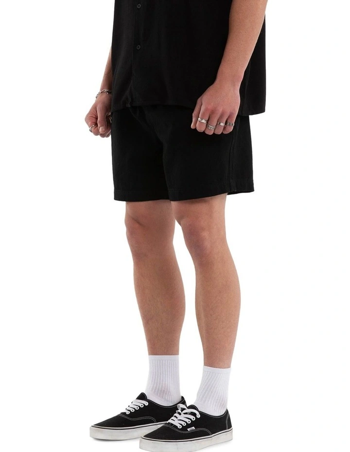 Coastal Linen Shorts in Black image 5