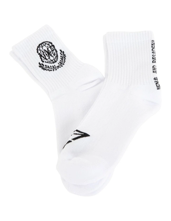 Global Mix Socks 2 Pack in Optical White image 2