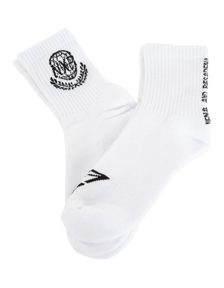 Global Mix Socks 2 Pack in Optical White image 3
