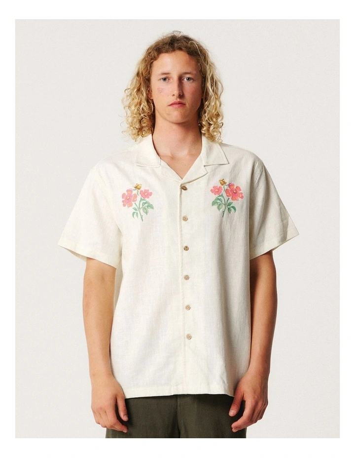 Bouquet Short Sleeve Resort Shirt in Vintage White image 1