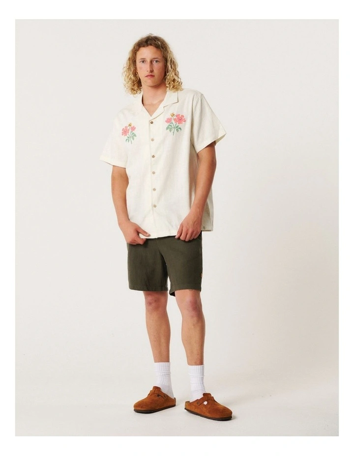 Bouquet Short Sleeve Resort Shirt in Vintage White image 5