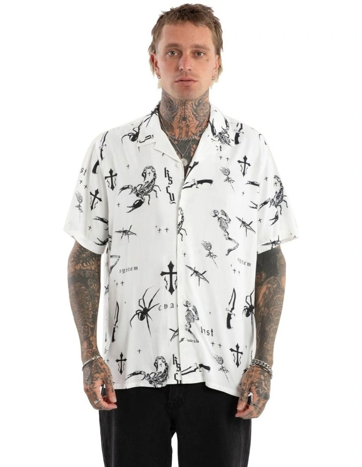 Scatter Resort Short Sleeve Shirt in White image 1