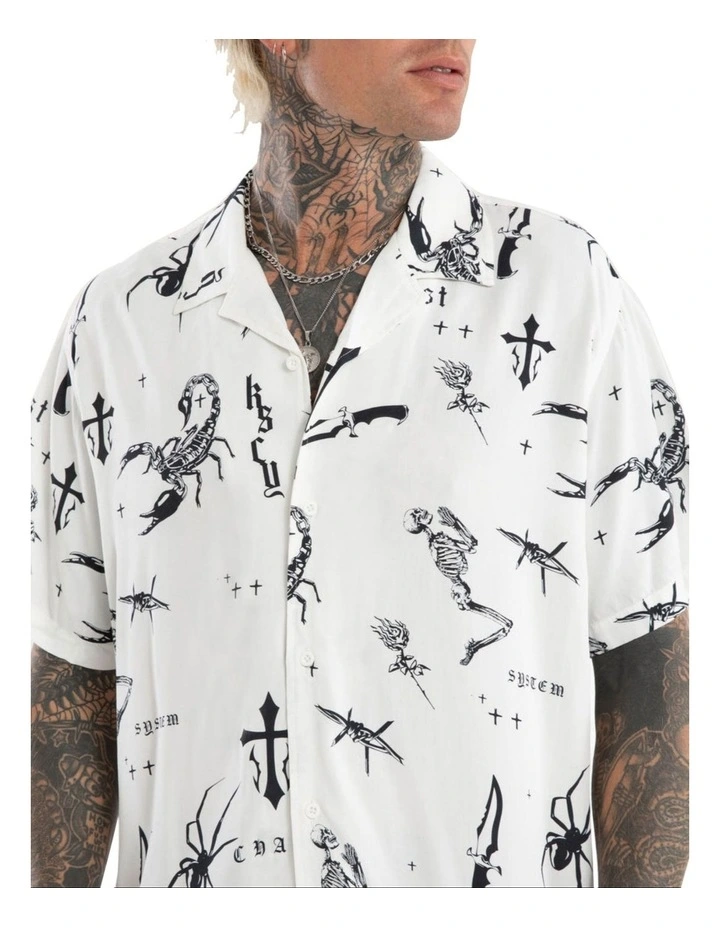 Scatter Resort Short Sleeve Shirt in White image 3