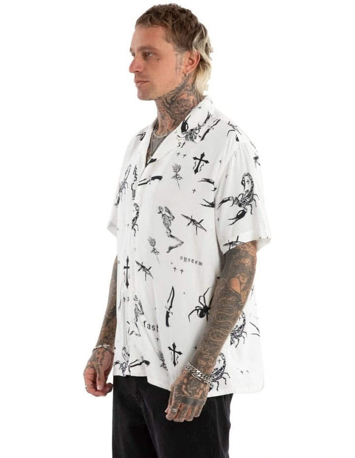 Scatter Resort Short Sleeve Shirt in White image 4