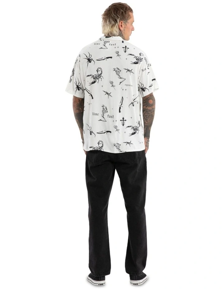 Scatter Resort Short Sleeve Shirt in White image 5