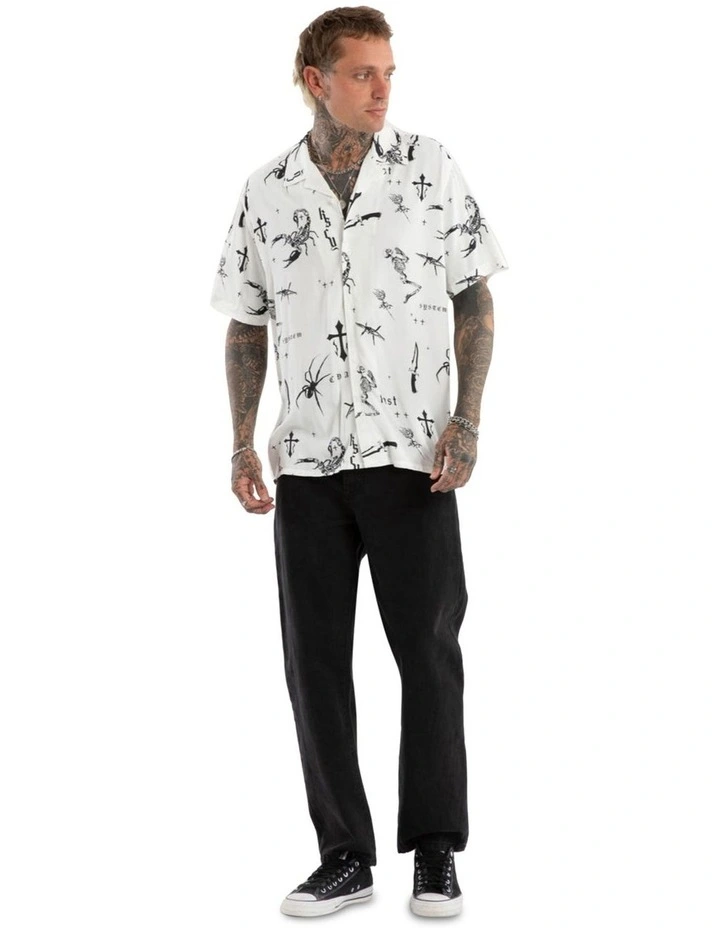 Scatter Resort Short Sleeve Shirt in White image 6
