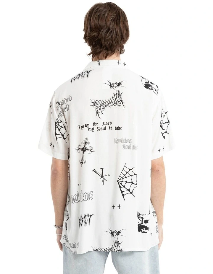 Coffin Relaxed Short Sleeve Shirt in White Print image 2