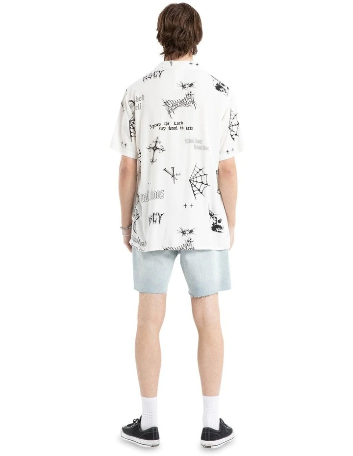 Coffin Relaxed Short Sleeve Shirt in White Print image 6