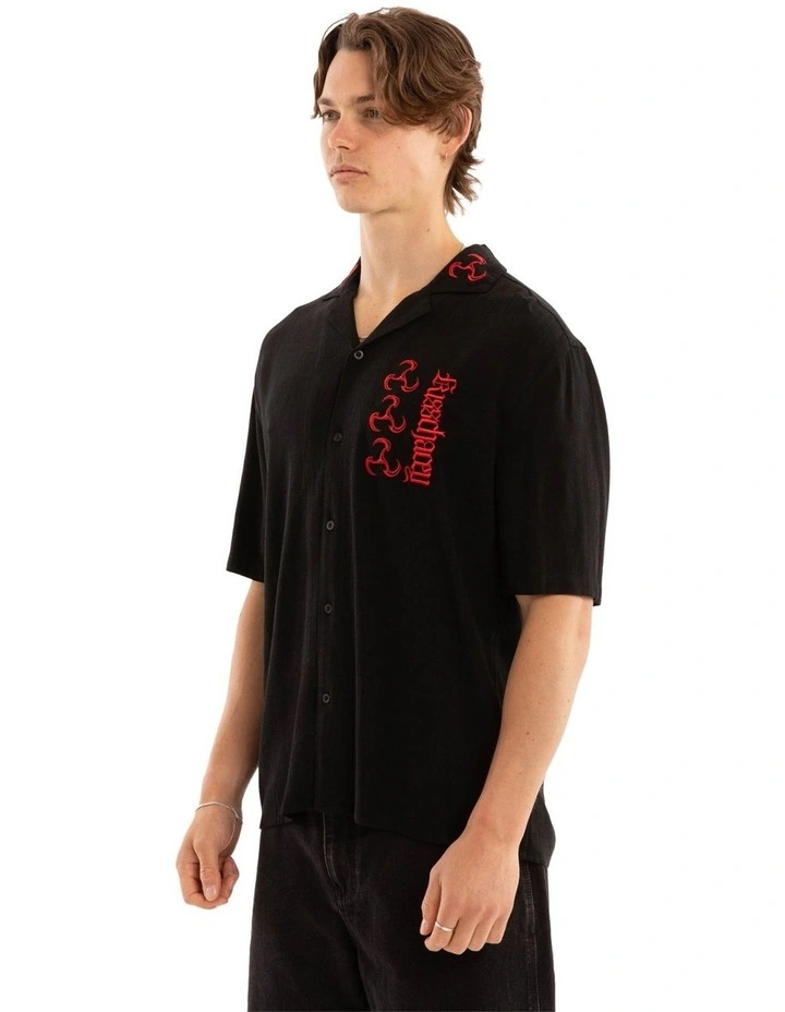 Shadowrun Short Sleeve Button Up Shirt in Black image 3