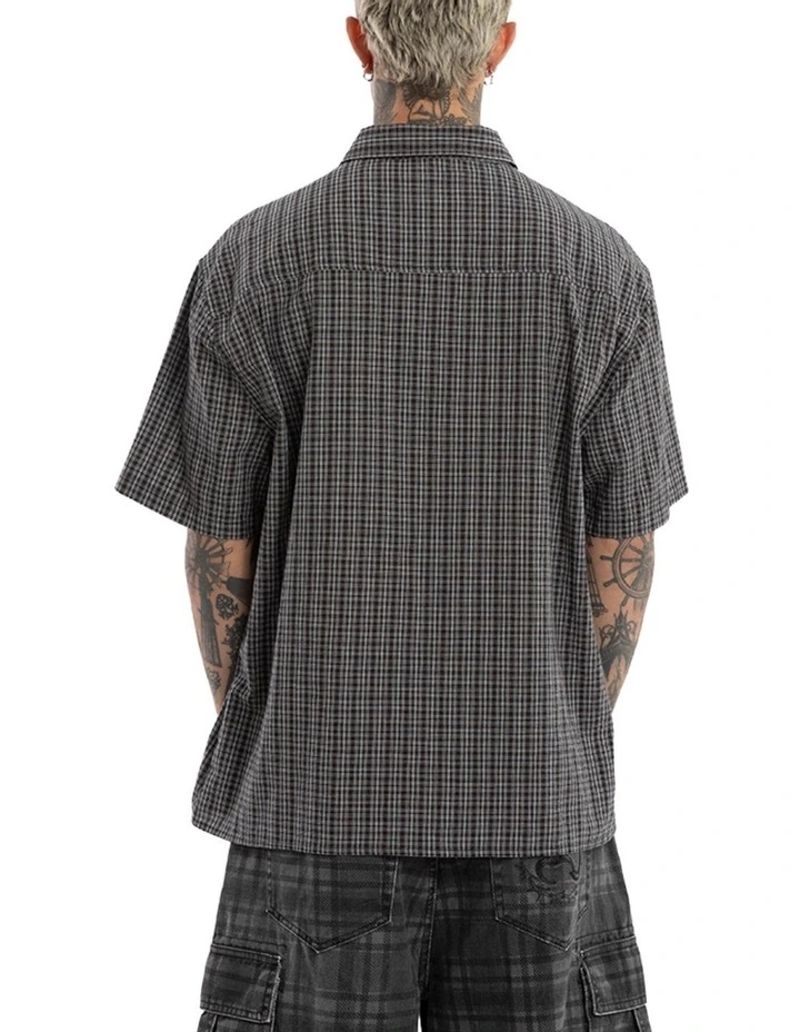 Devotion Button Up Short Sleeve Shirt in Black image 2