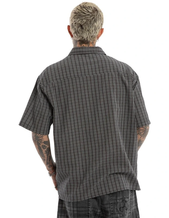 Devotion Button Up Short Sleeve Shirt in Black image 2