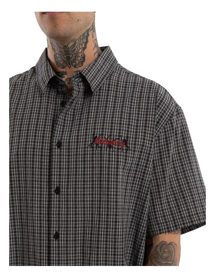 Devotion Button Up Short Sleeve Shirt in Black image 4