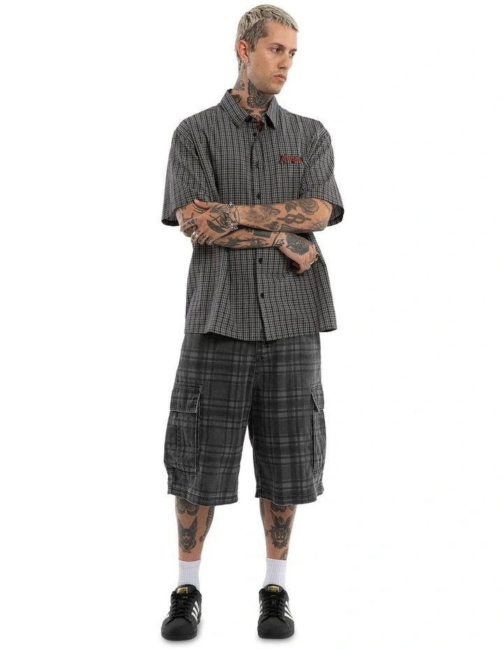 Devotion Button Up Short Sleeve Shirt in Black image 6
