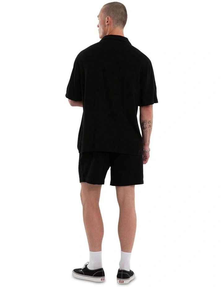 Florisim Cropped Resort Shirt in Black image 5