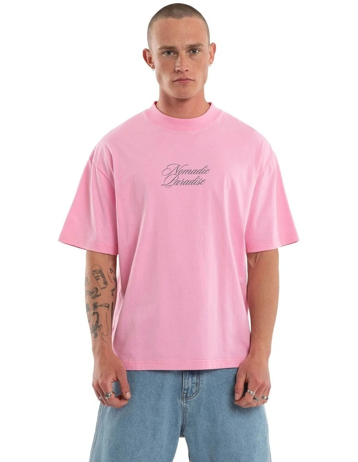Banksia Cropped Resort T-shirt in Pink image 2