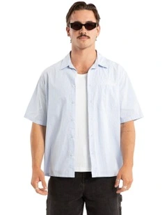 Grander Skate Short Sleeve Shirt in Blue Stripe