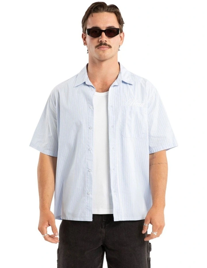 Grander Skate Short Sleeve Shirt in Blue Stripe image 1