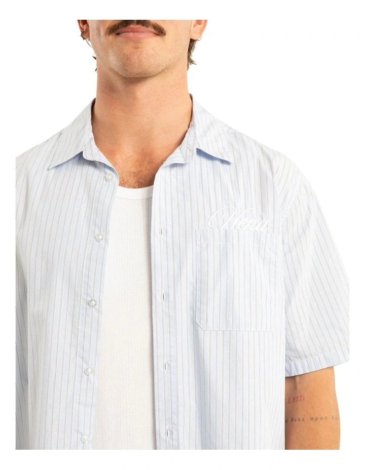 Grander Skate Short Sleeve Shirt in Blue Stripe image 4