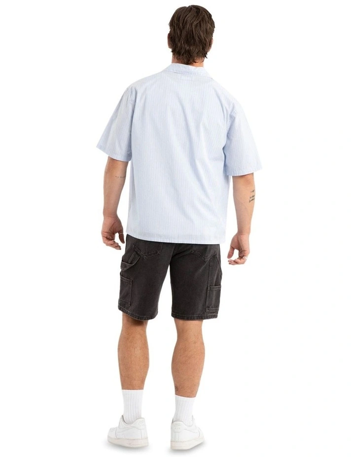 Grander Skate Short Sleeve Shirt in Blue Stripe image 5