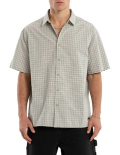 Baseline Button Up Short Sleeve Shirt in Grey