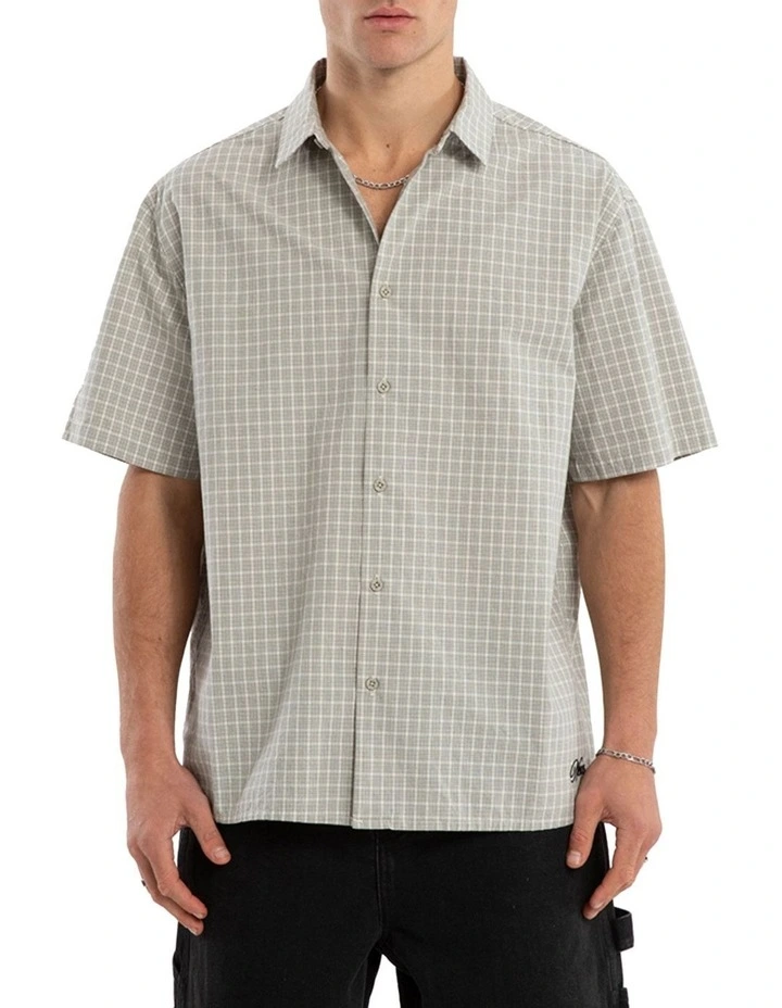Baseline Button Up Short Sleeve Shirt in Grey image 1