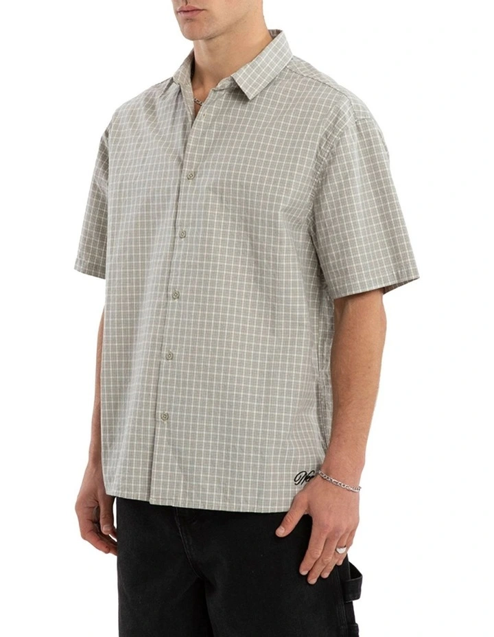 Baseline Button Up Short Sleeve Shirt in Grey image 3