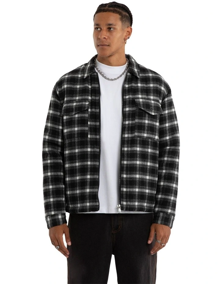 Future Relaxed Overshirt in Grey Check image 1