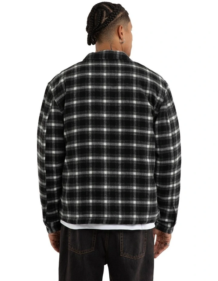 Future Relaxed Overshirt in Grey Check image 2