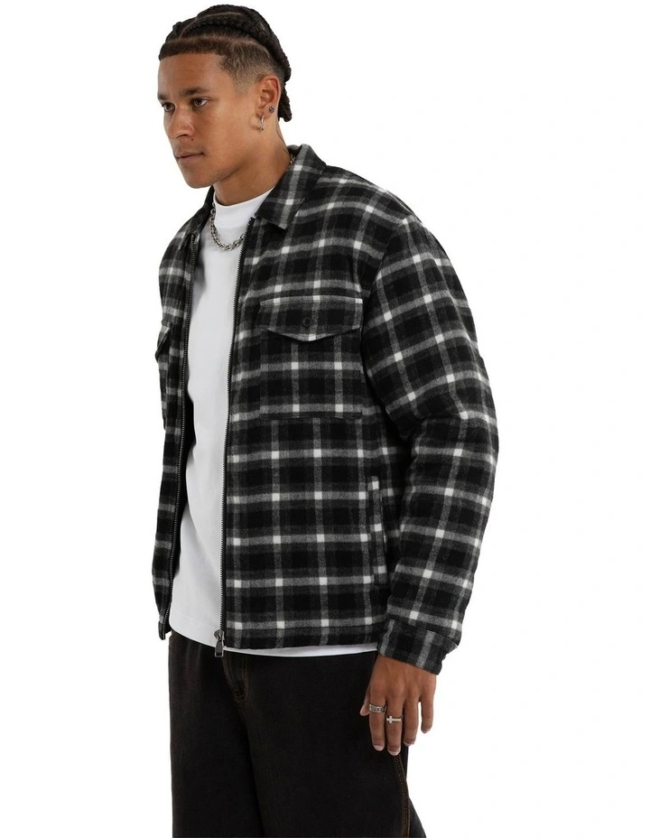 Future Relaxed Overshirt in Grey Check image 4