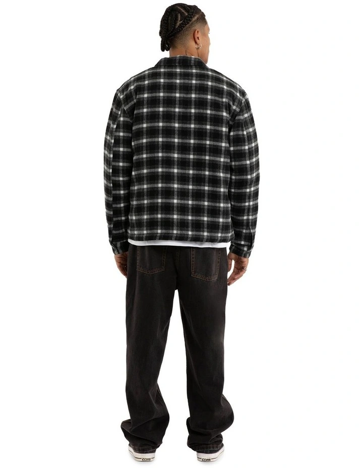 Future Relaxed Overshirt in Grey Check image 5