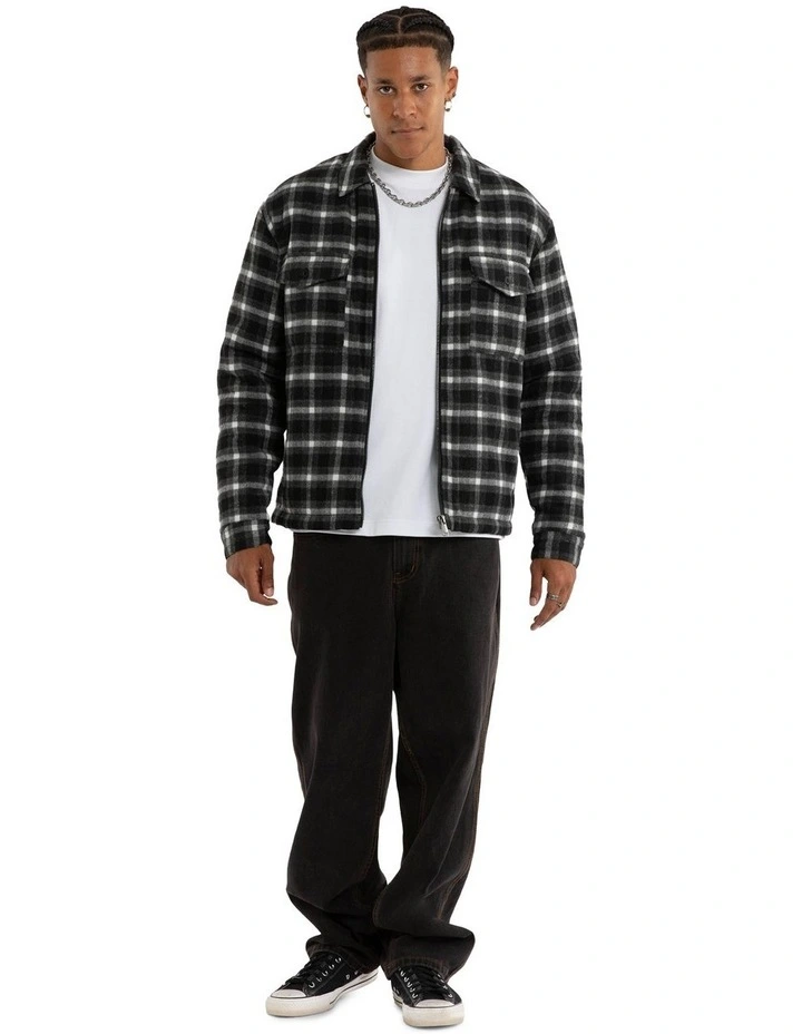 Future Relaxed Overshirt in Grey Check image 6