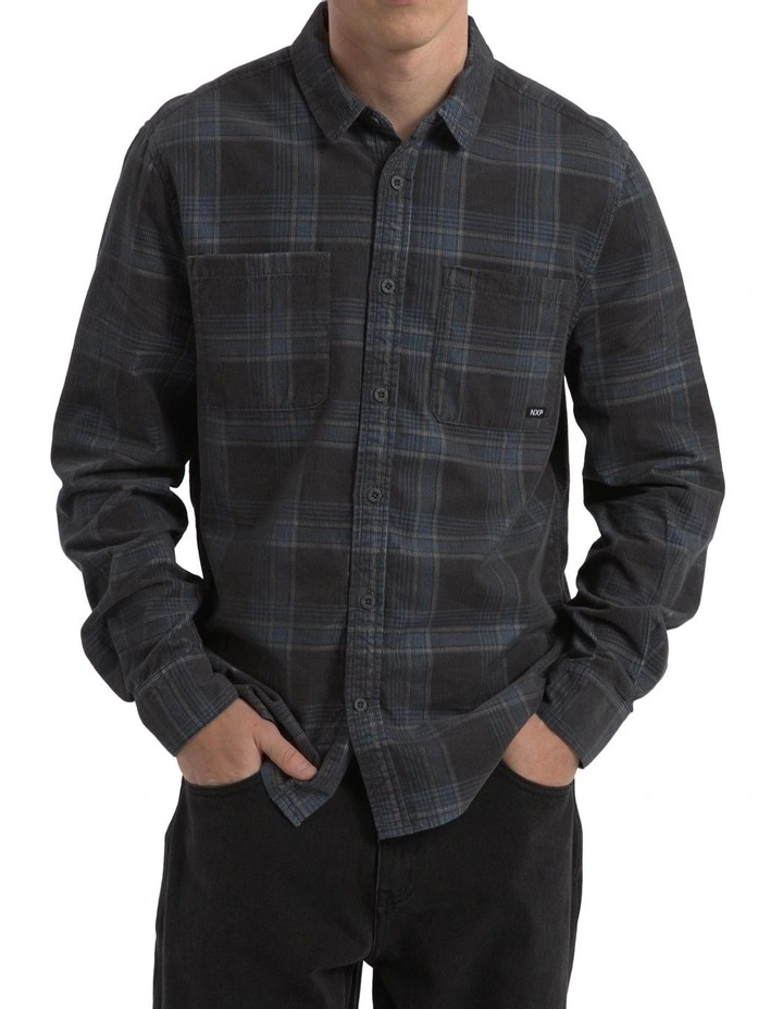 Fiction Cord Long Sleeve Shirt in Blue image 1