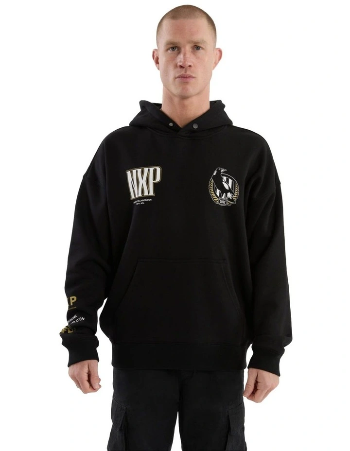 Collingwood Fighter Hoodie in Jet Black image 2