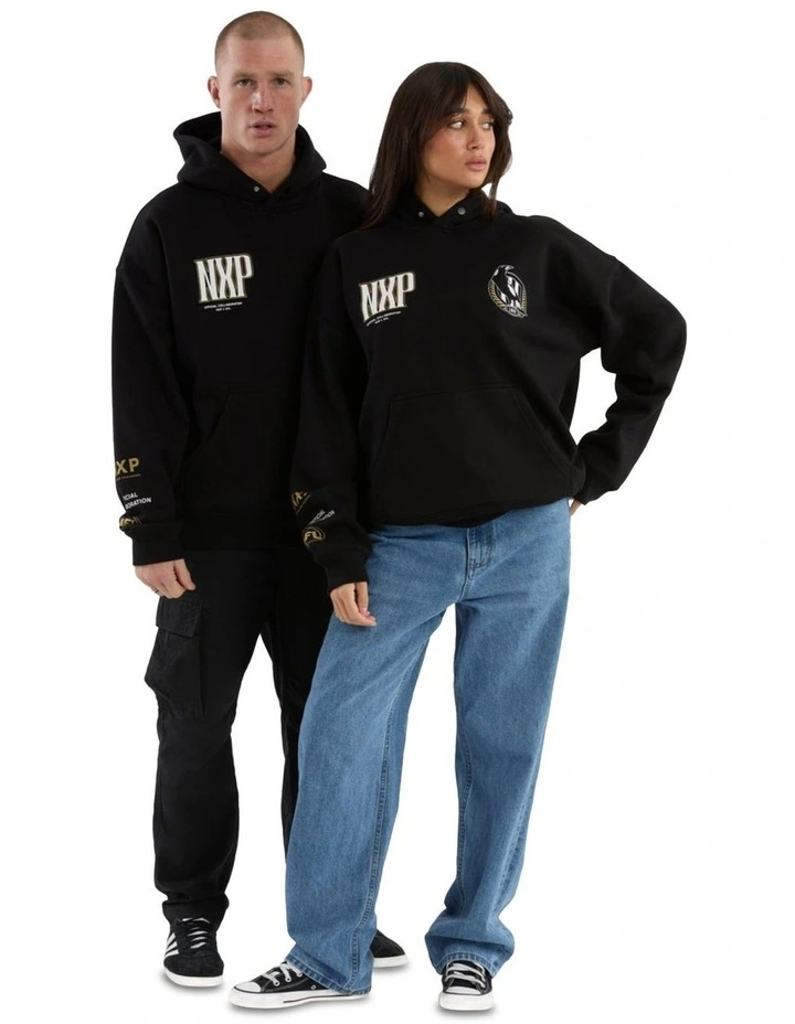 Collingwood Fighter Hoodie in Jet Black image 5